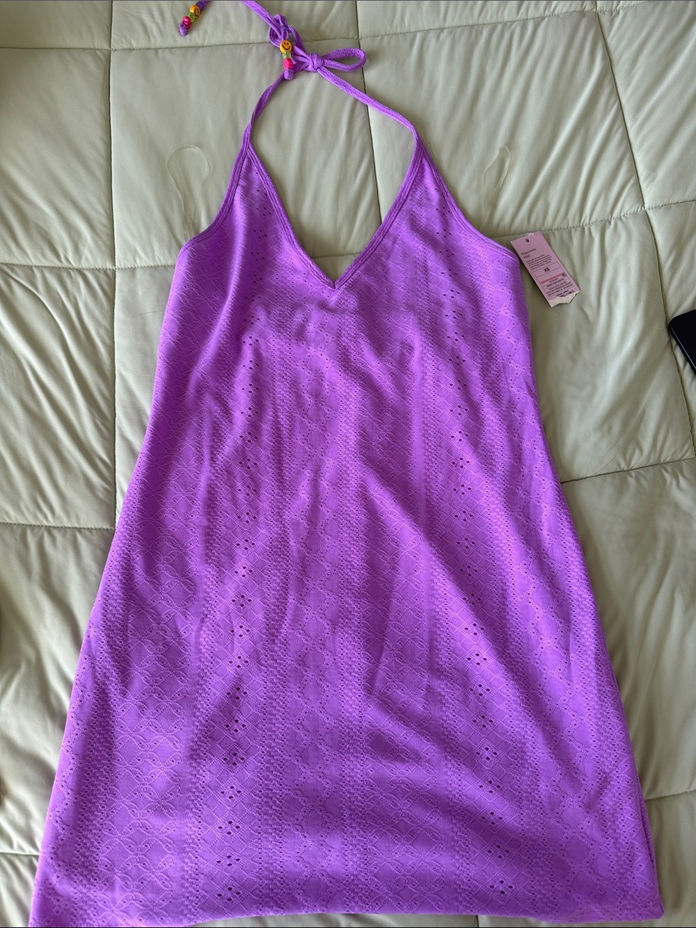 wild fable Lavender Halter Eyelet Mini Dress